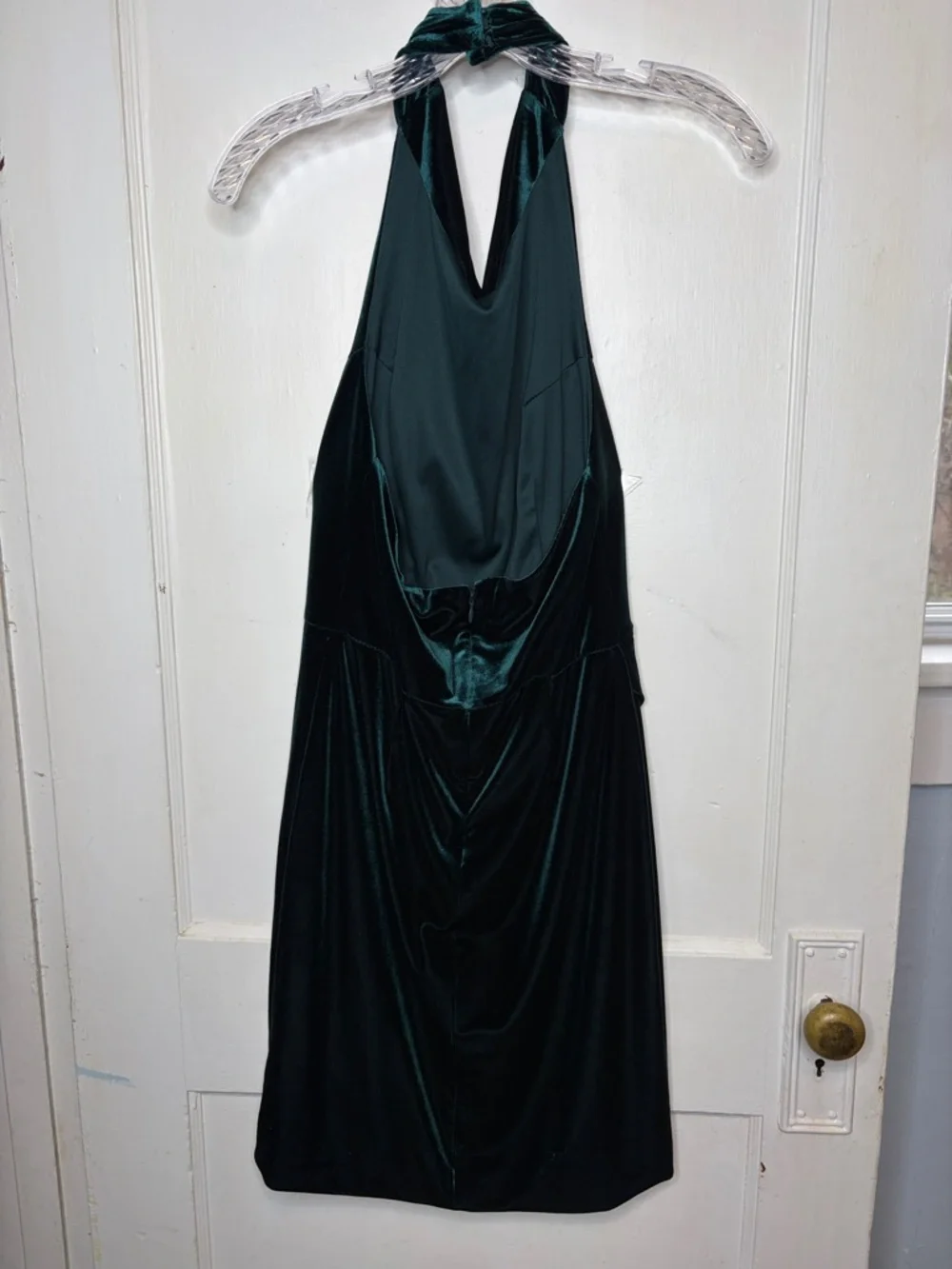 Betsey Johnson Velvet Halter Dress Drape Front Soft Goth Glam Dark Jewel Sz 4